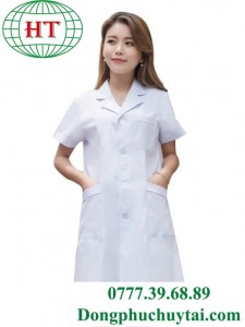 Đồng phục bác sĩ nữ ngắn tay - Xưởng may Đồng Phục Huy Tài  - Công Ty Cổ Phần Sản Xuất Và Thương Mại Huy Tài